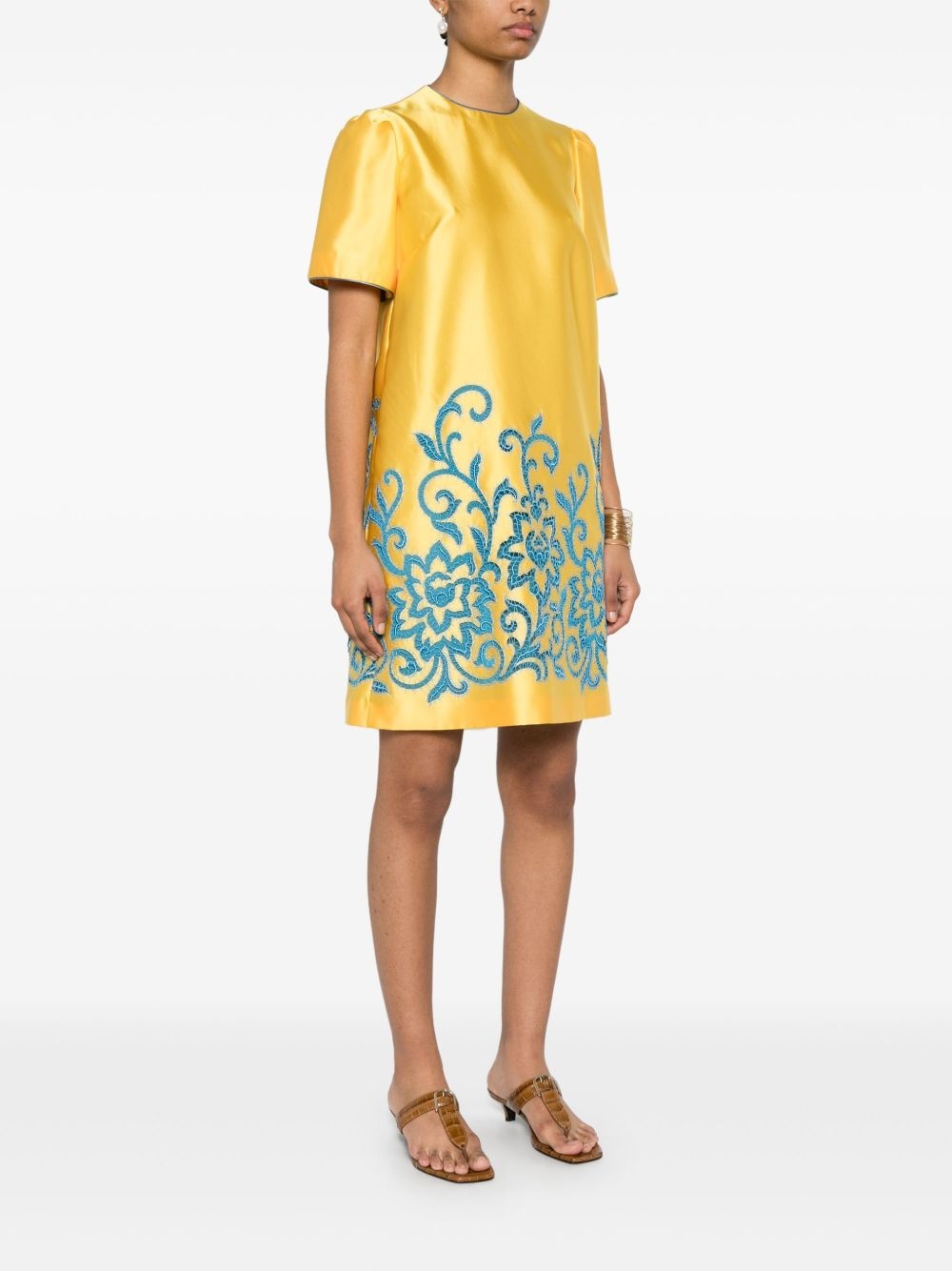 paisley-embroidered dress - 3