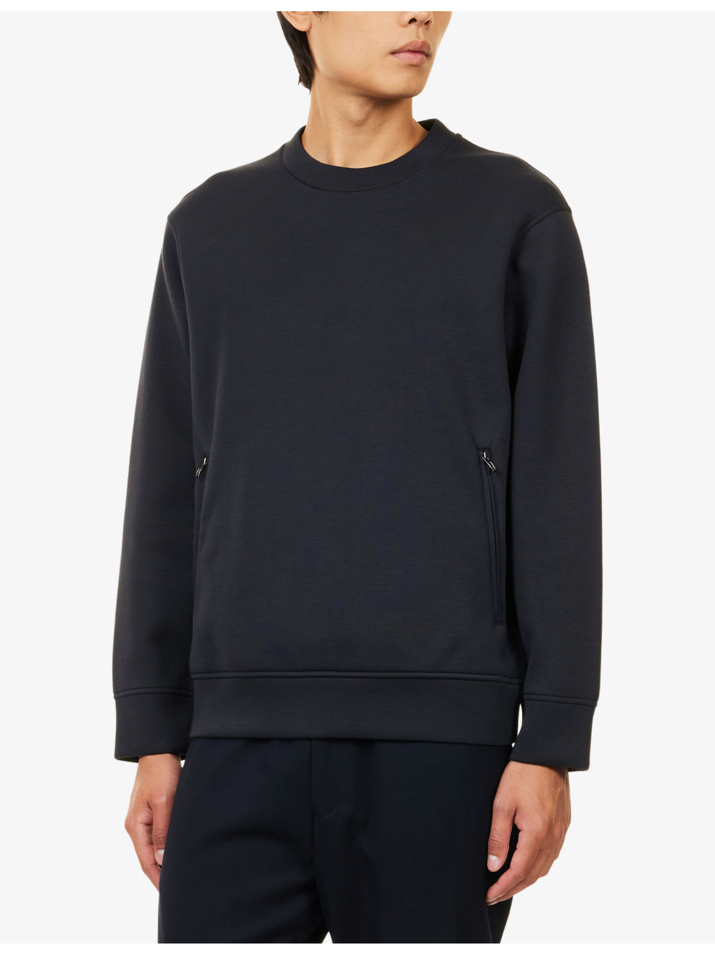 Logo-Patch Zipped-Pockets Jersey Sweatshirt - 3