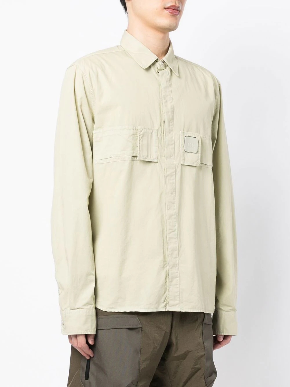 buckle-detail long-sleeved overshirt - 3