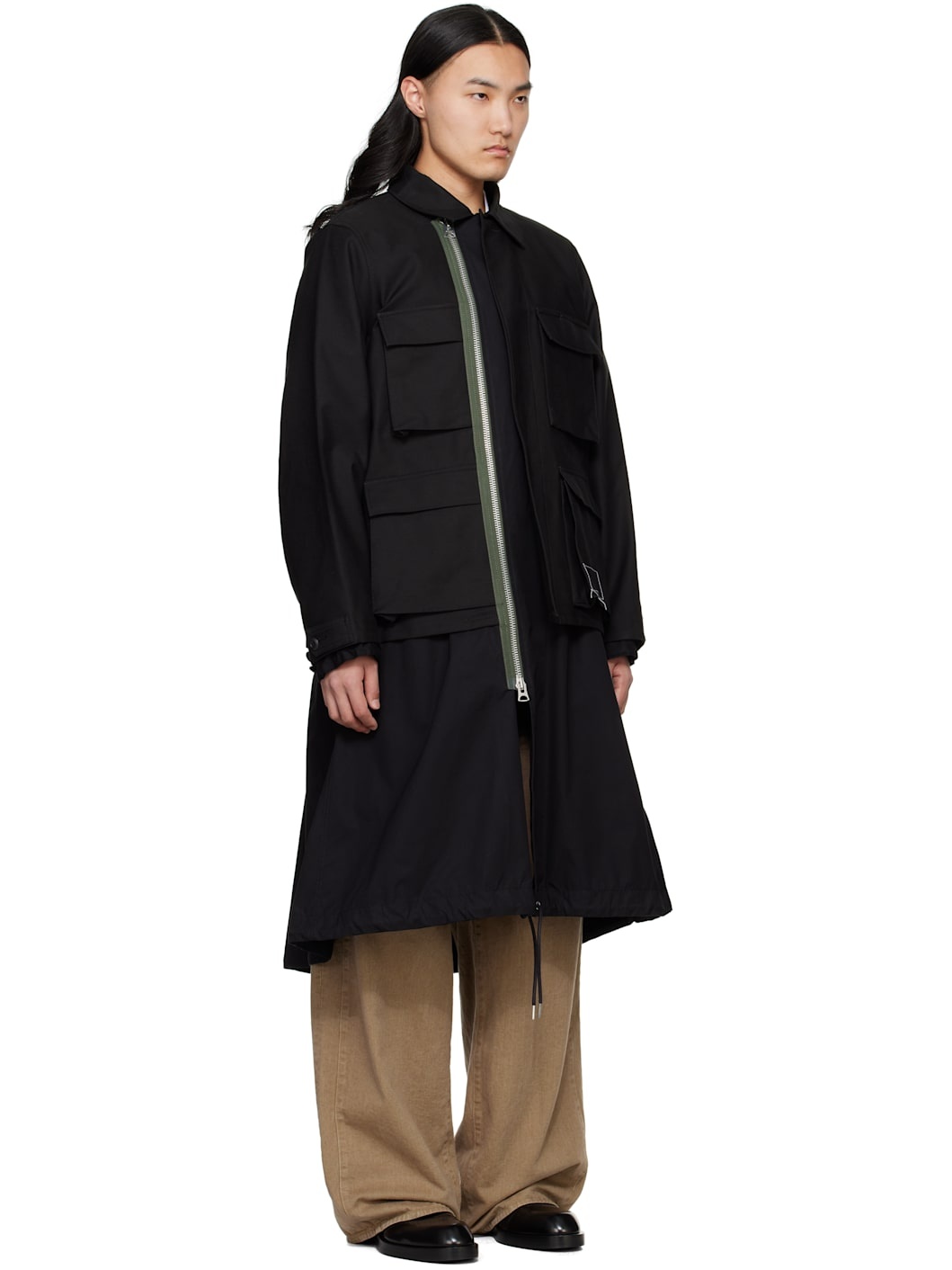 Black WTAPS Edition Cotton Back Satin Coat - 2