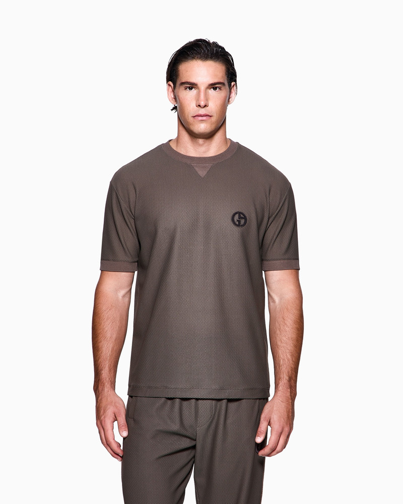GIORGIO ARMANI CREW-NECK T-SHIRT IN TECHNICAL WAFFLE FABRIC outlook