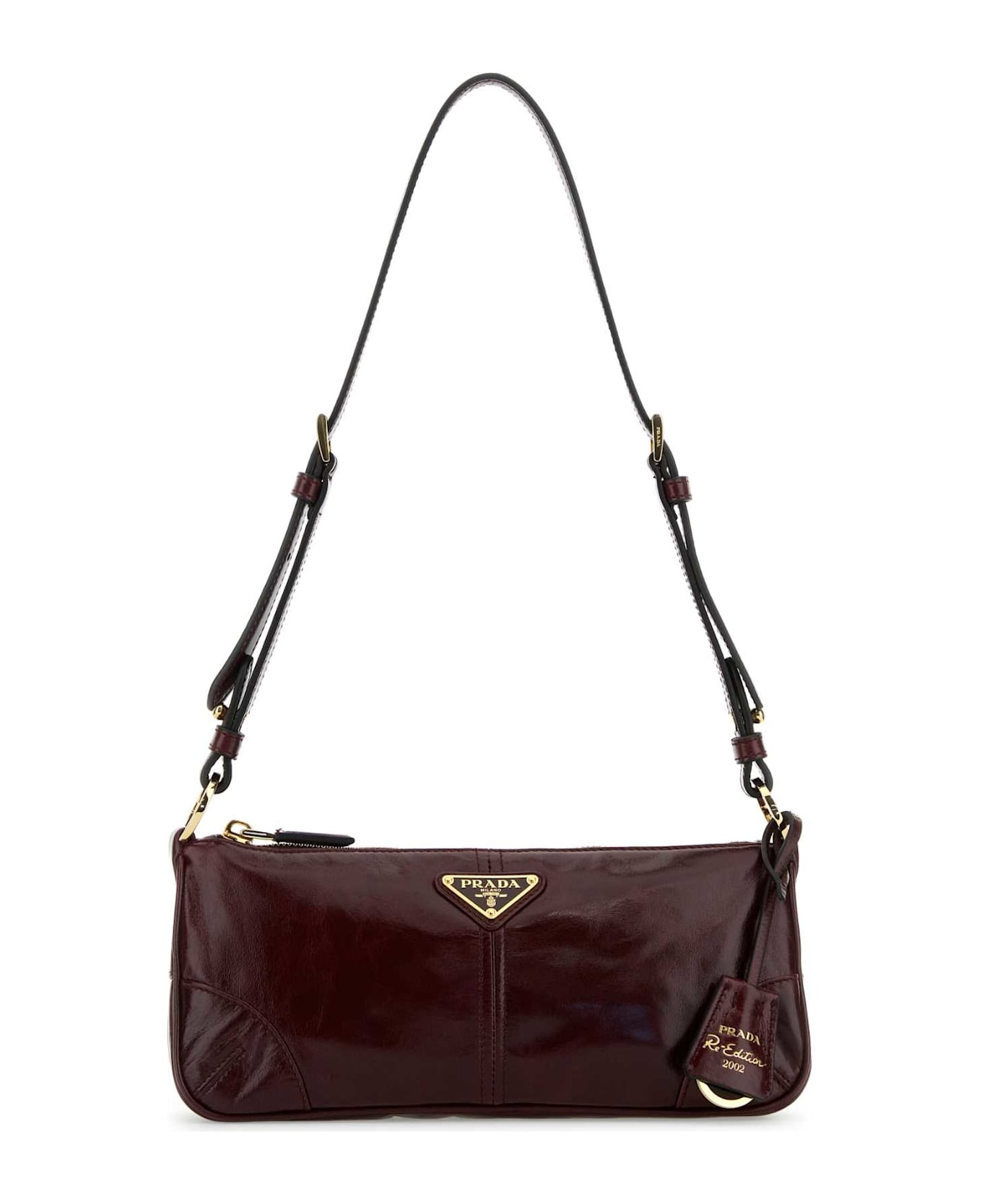 Burgundy Leather Shoulder Bag - 1