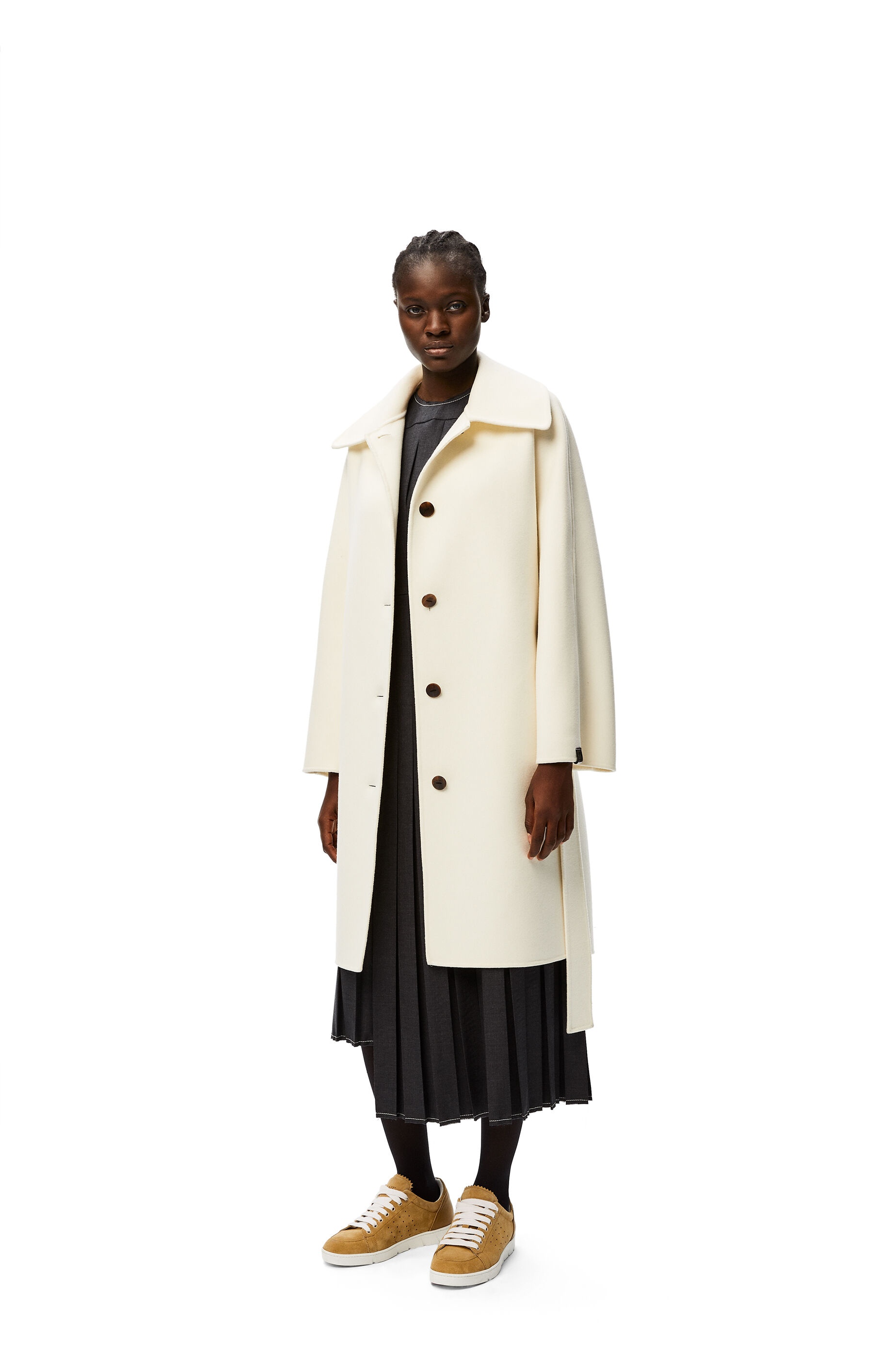 Belted coat in wool and cashmere - 3