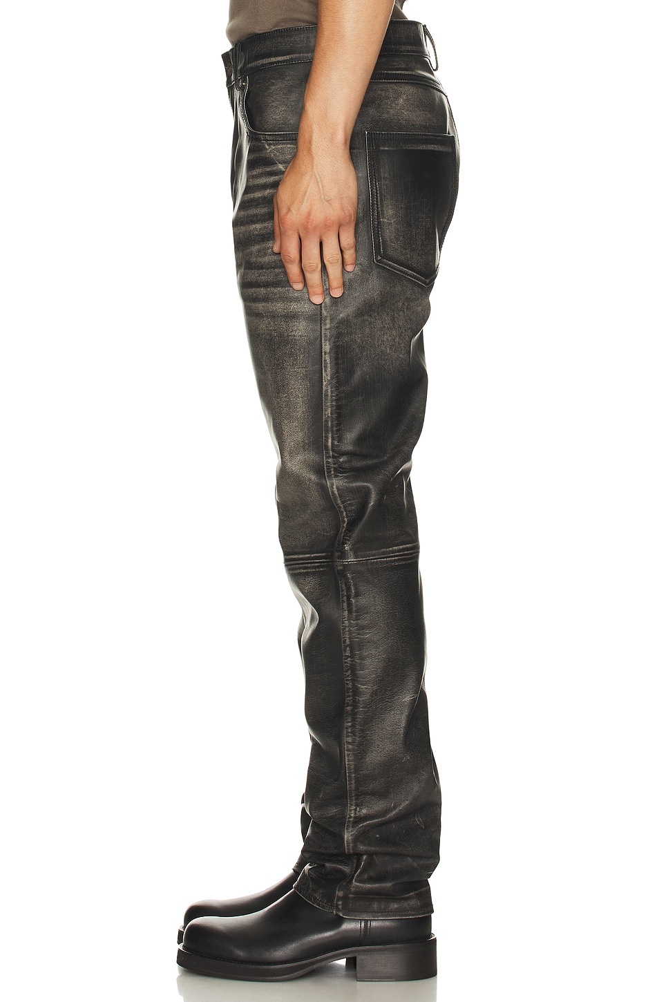 Leather Fivepocket Leather Jean - 4
