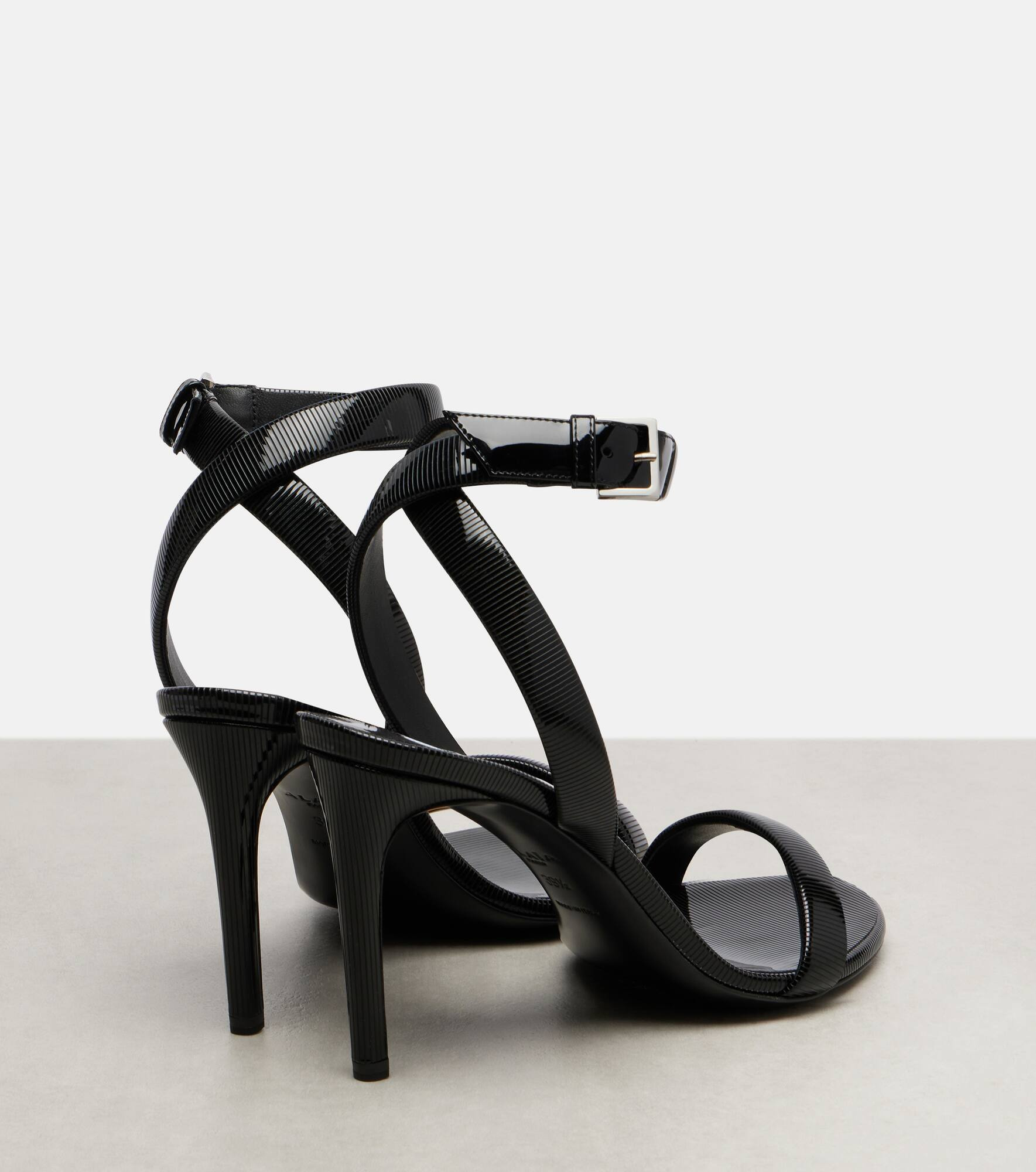 Chain trompe l'œil patent leather sandals - 2