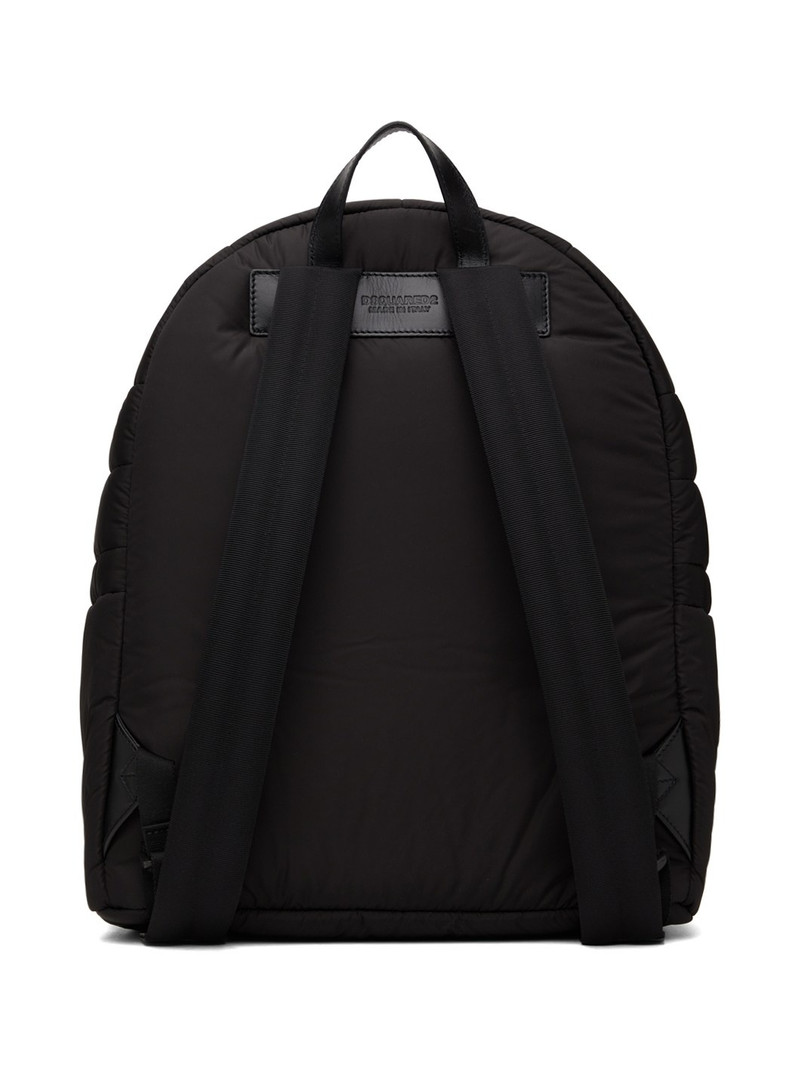Black Padded Nylon Backpack 3
