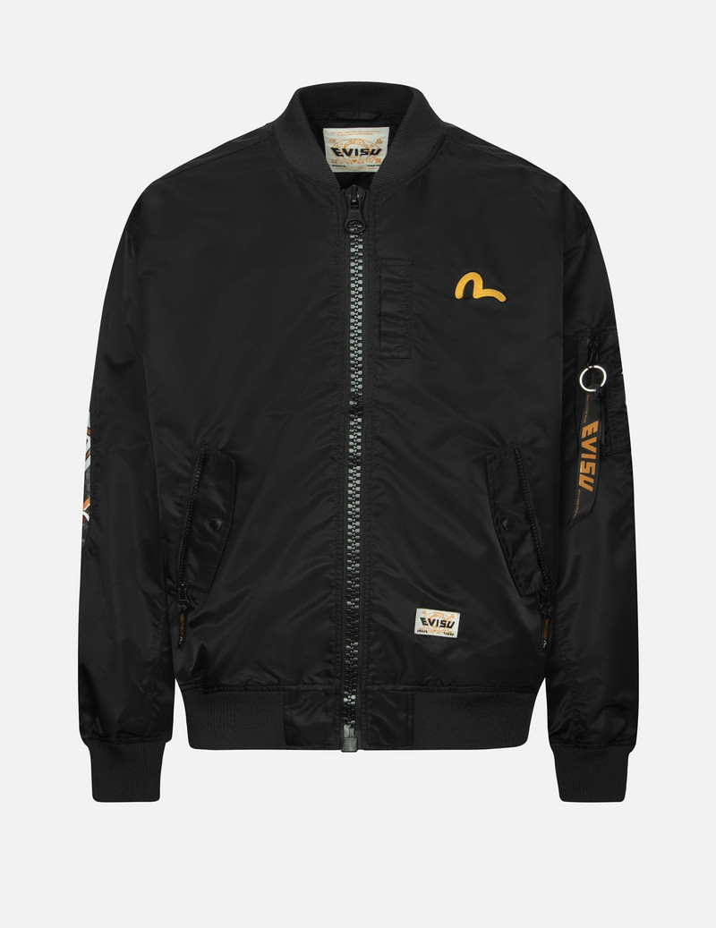 "VIRTUAL VACATION" DAICOCK PRINT LOOSE FIT BOMBER JACKET 1