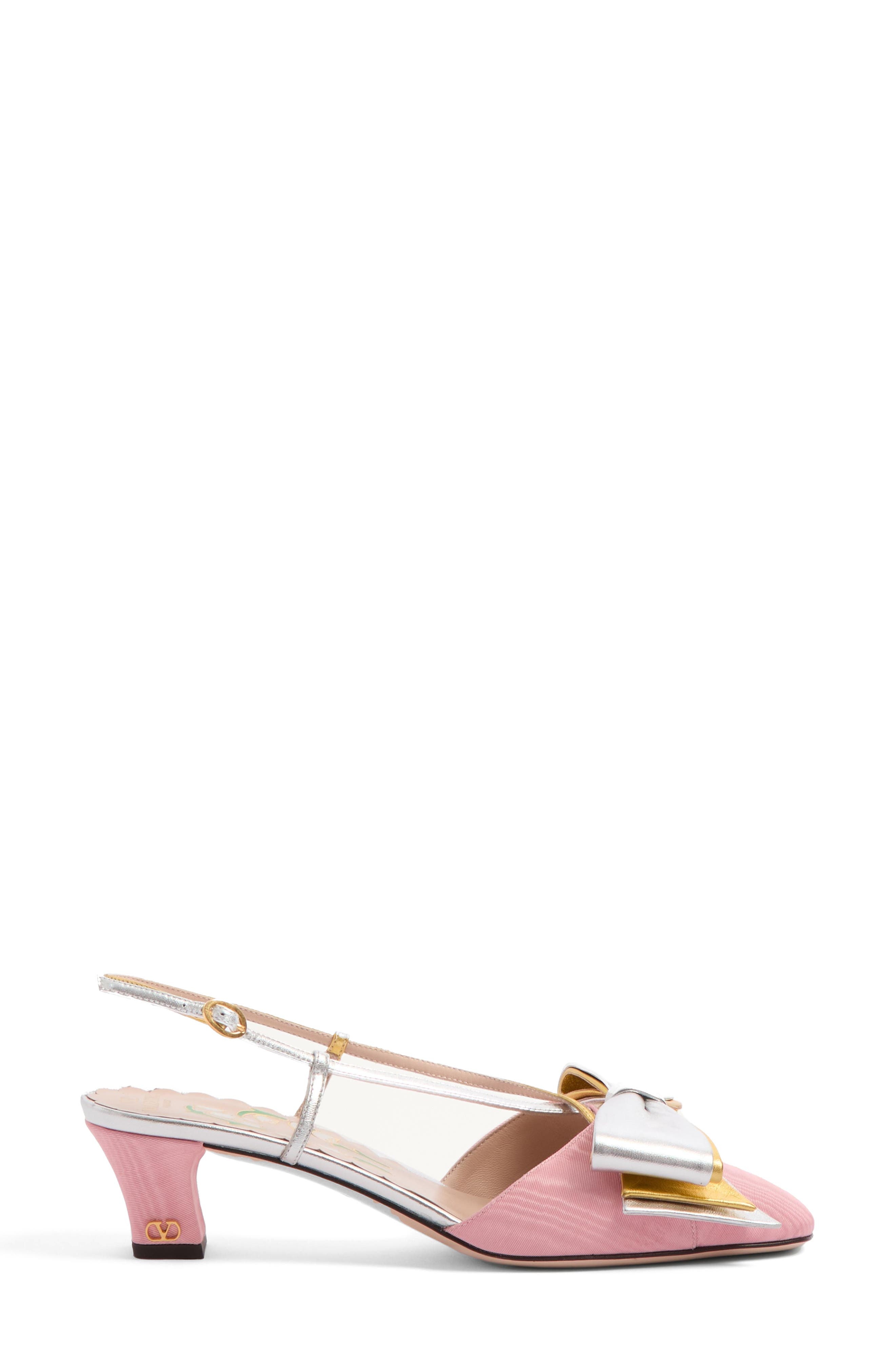 Valentino Garavani Bowow Slingback Pump in Bubble/Silver/Gold at Nordstrom - 4