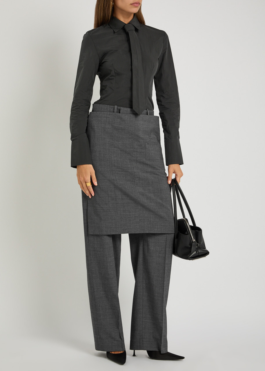 Bettter Hybrid Skirt-effect Wool-blend Trousers - 4