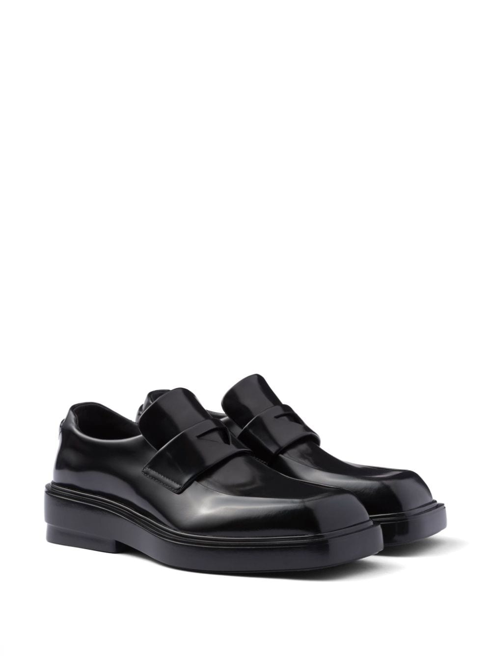 triangle-patch leather loafers - 2