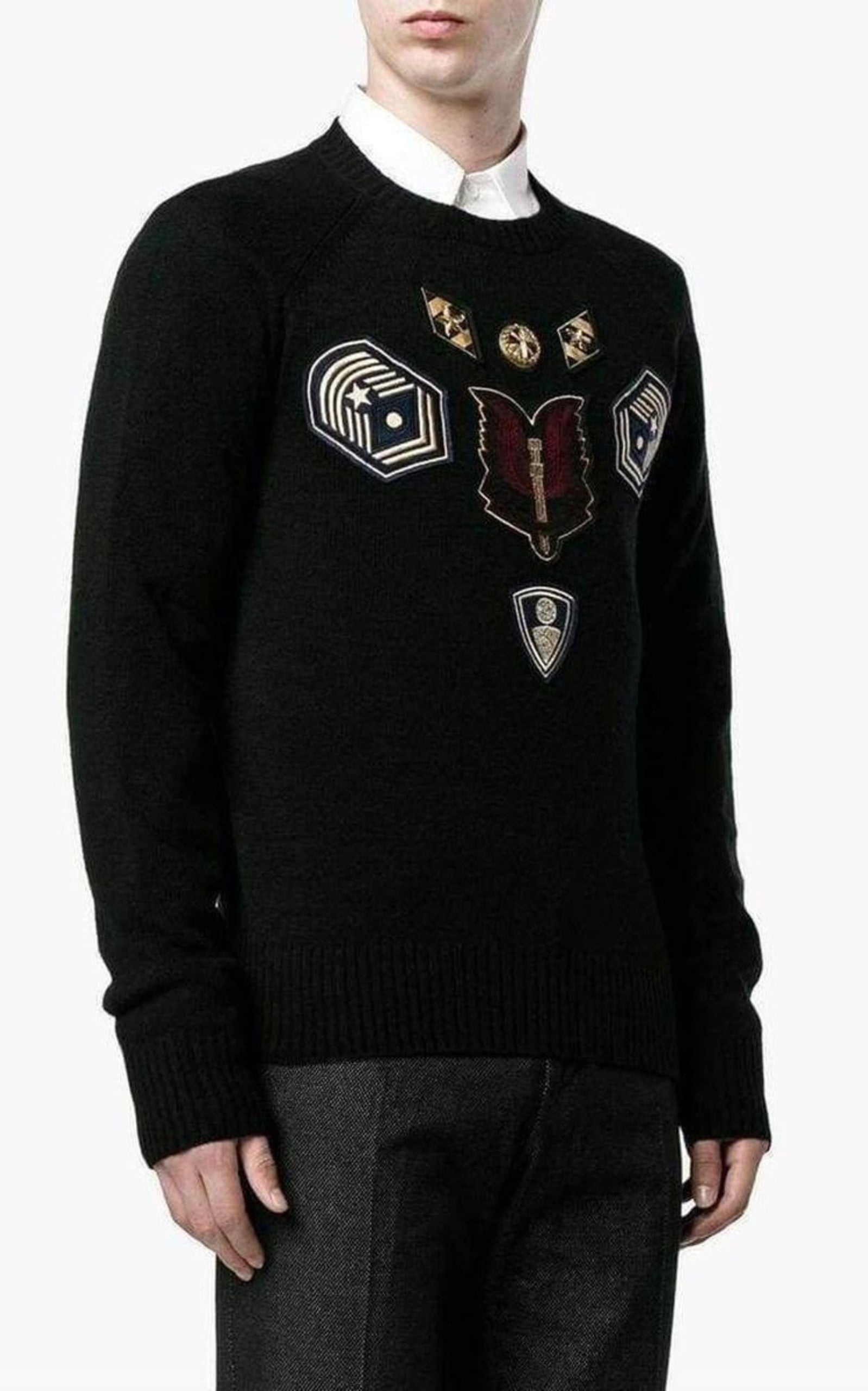 Embroidered Master Patch Cashmere Sweater - 3