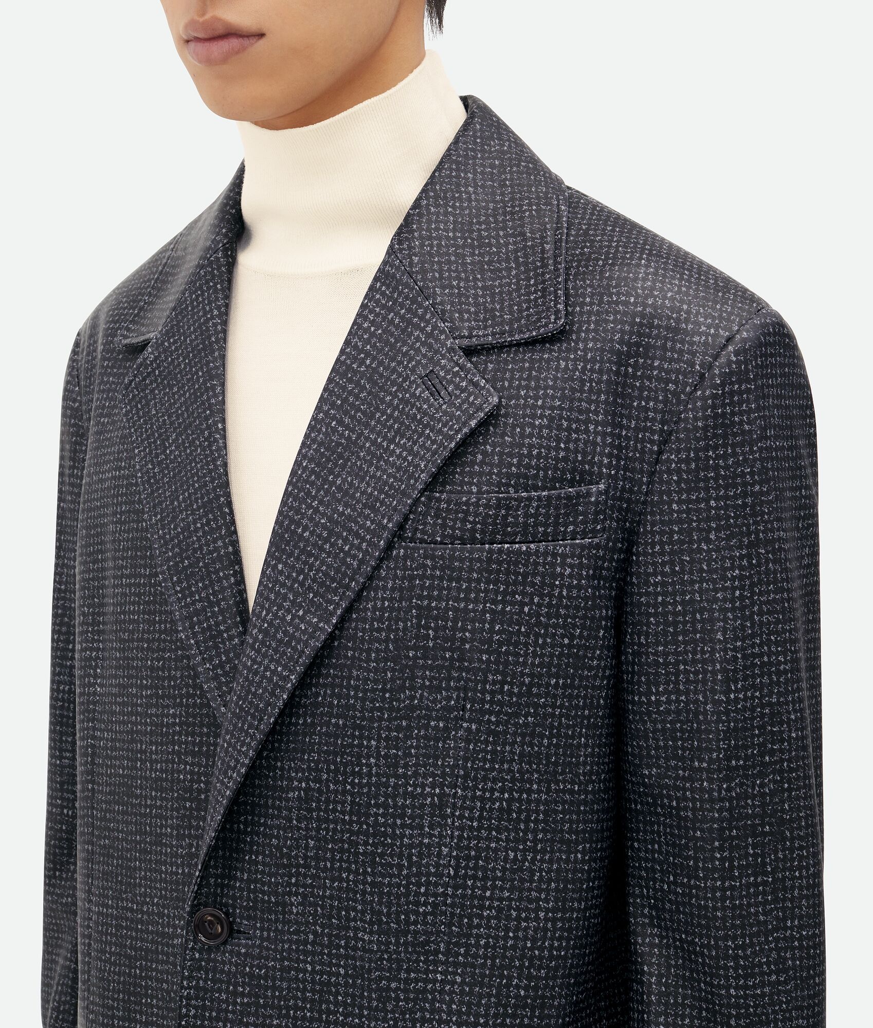 Printed Leather Houndstooth Jacket - 4