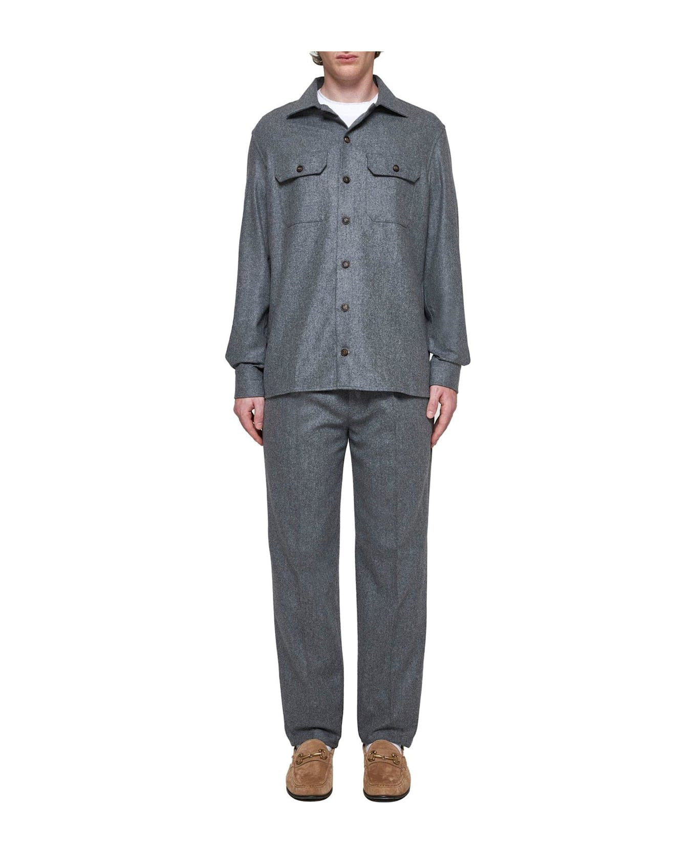 Flap Pocket Long-sleeved Shirt - 4
