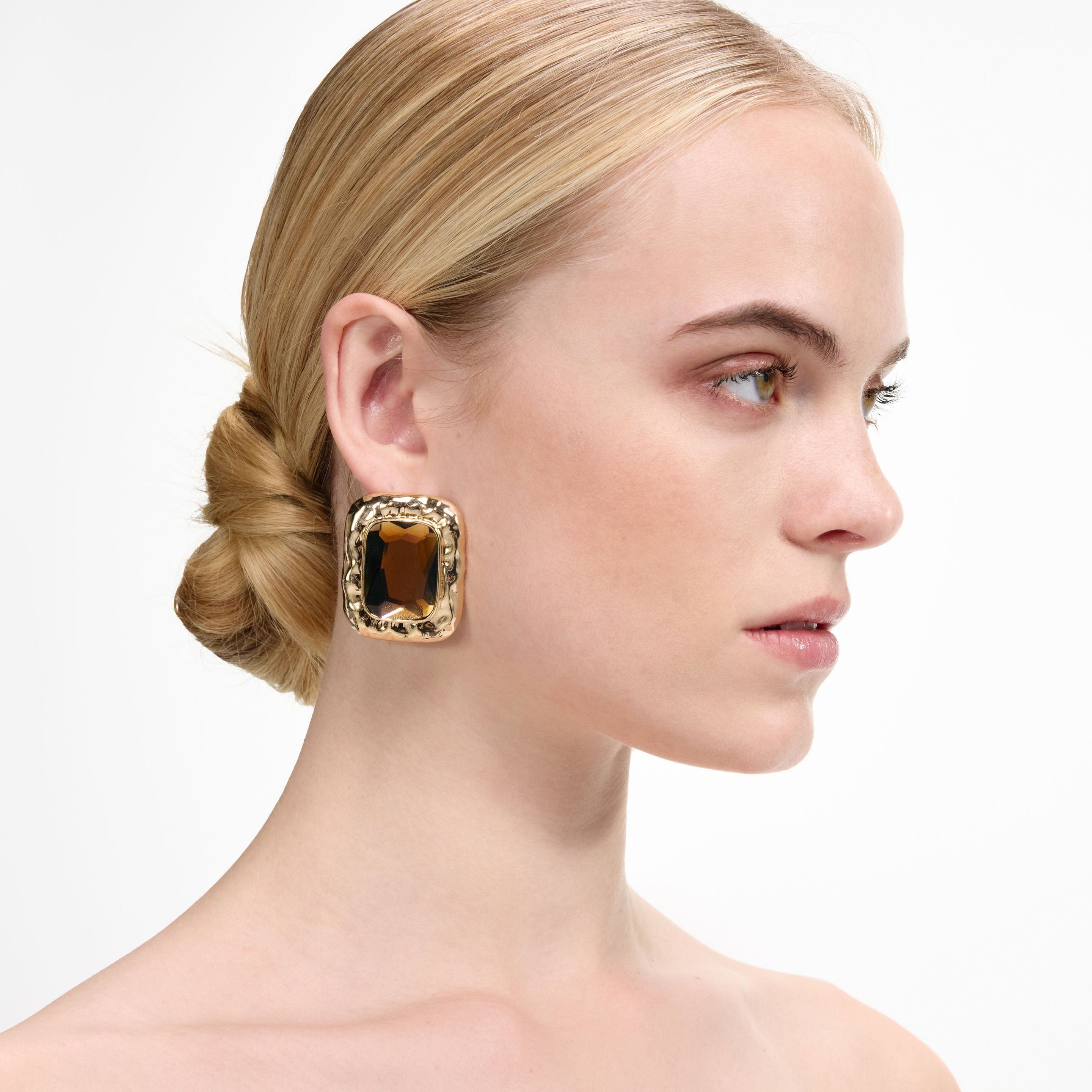 Mottled Gold Amber Earrings - 3