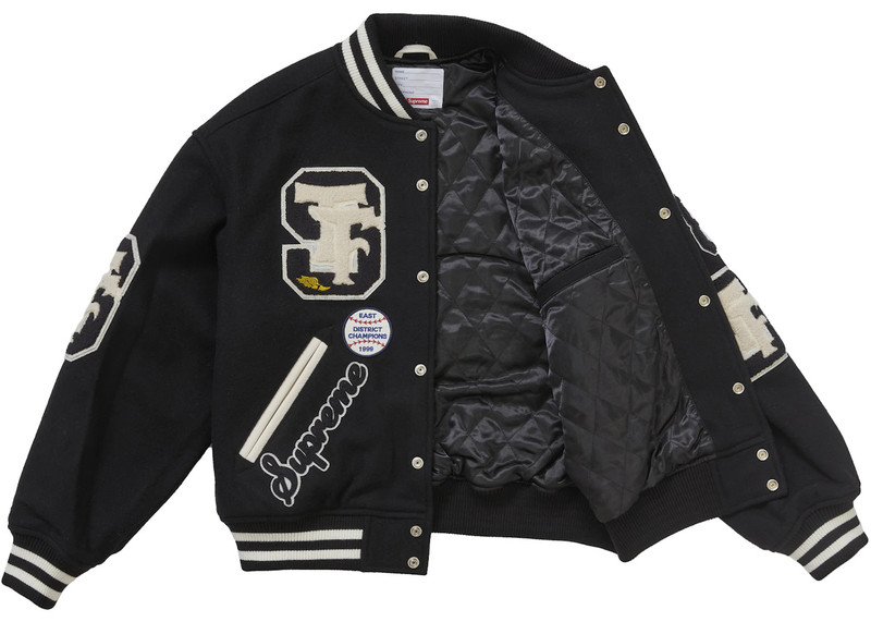 Supreme Supreme Drill Team Varsity Jacket Black outlook