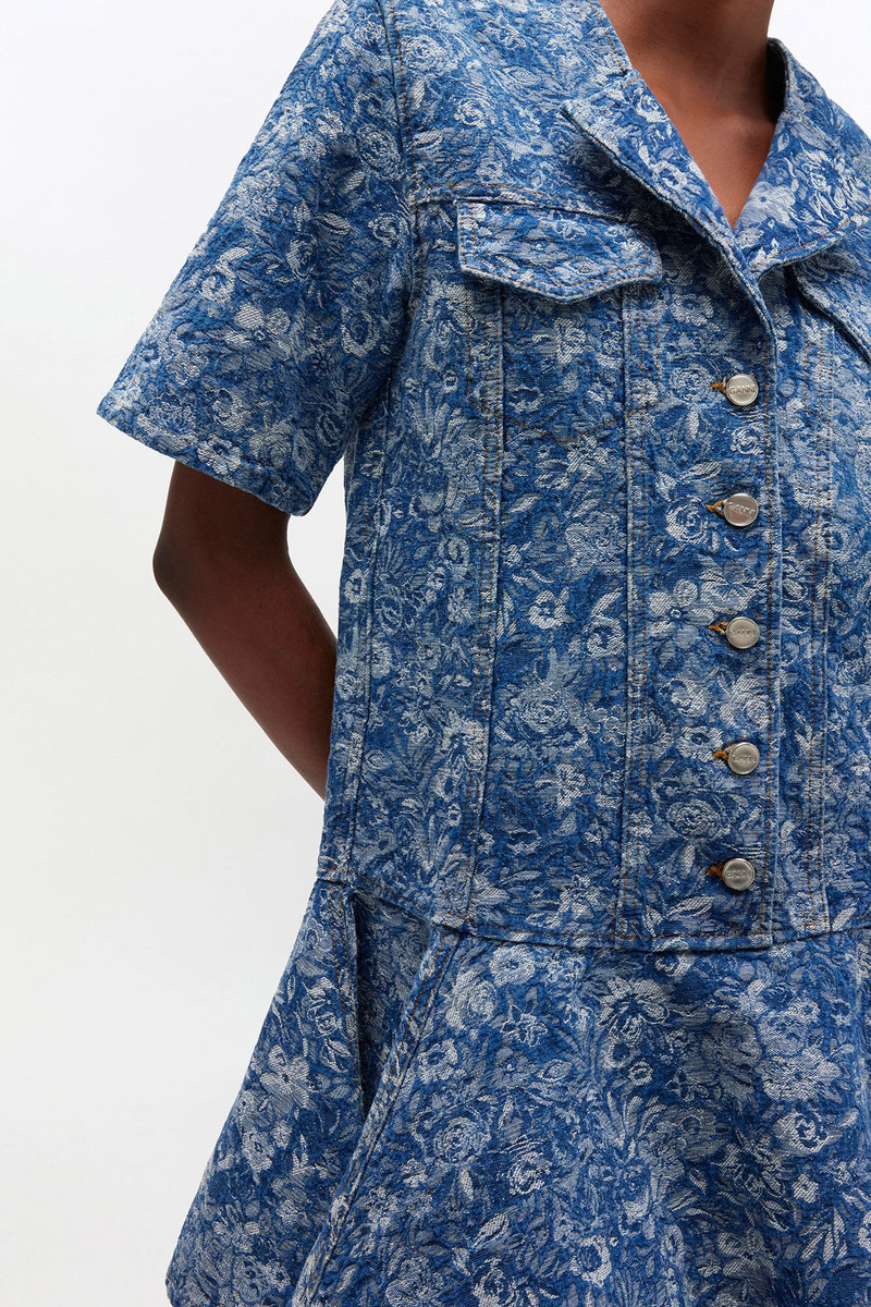 BLUE TAPESTRY MINI DRESS 4