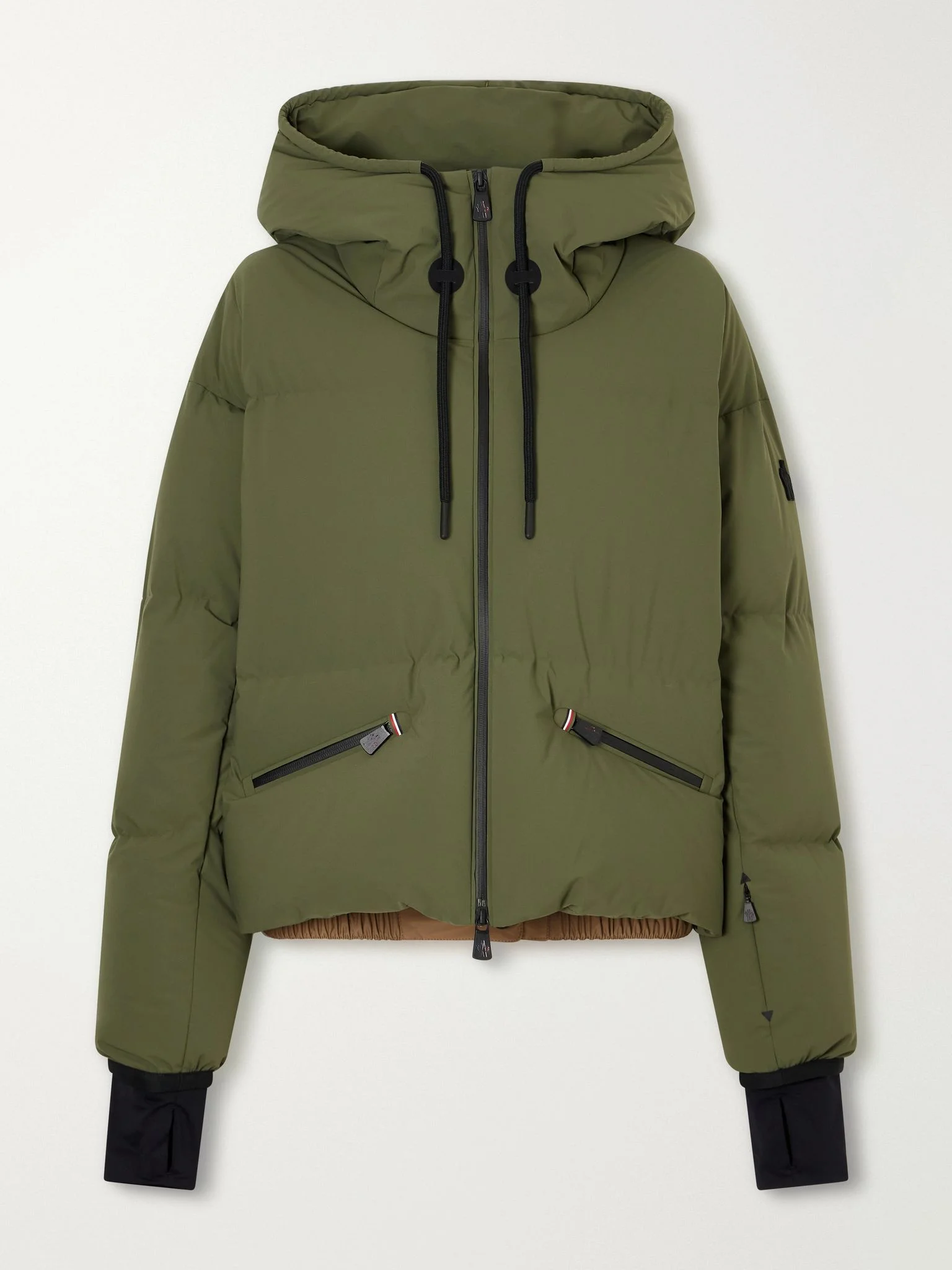 Allesaz padded hooded stretch-poplin ski jacket Green - 1