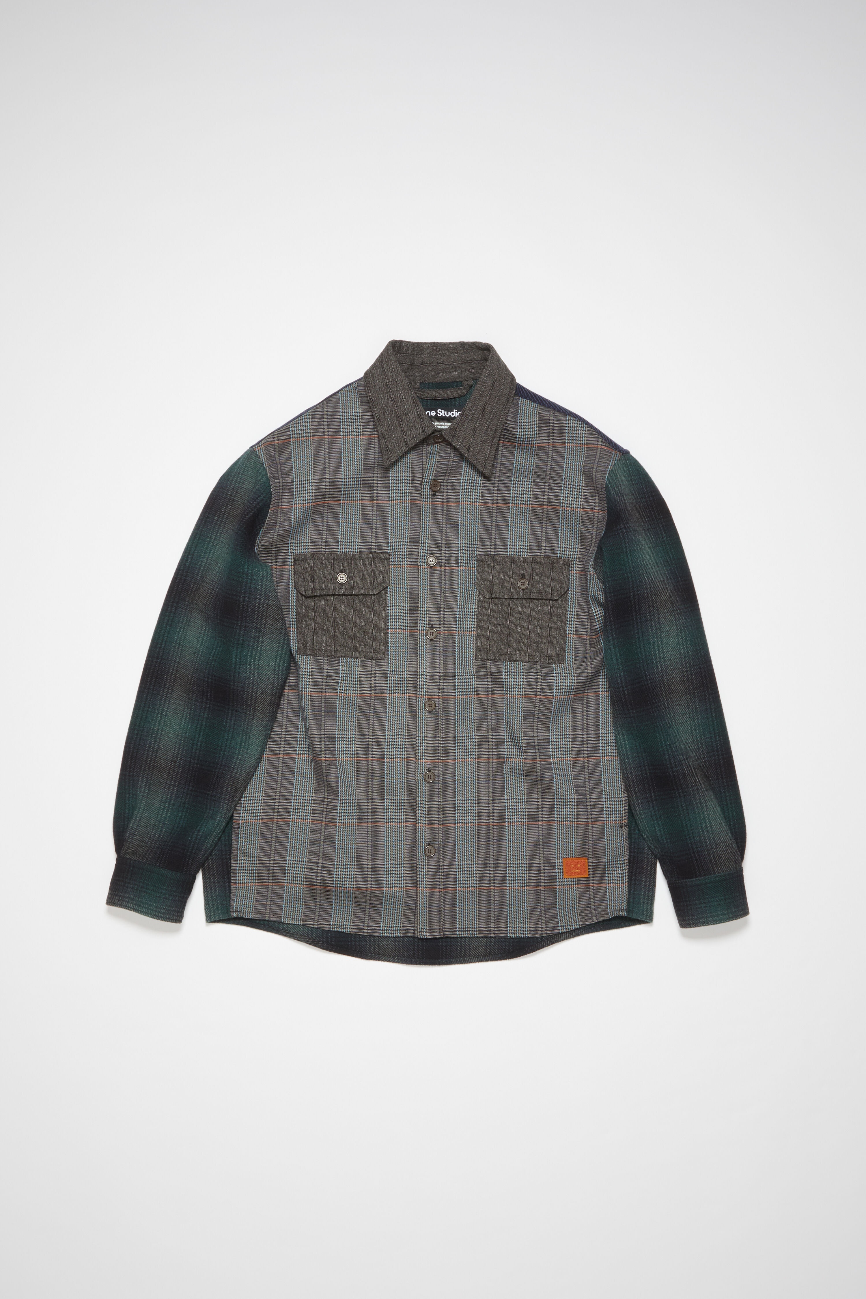 Patchwork shirt - Blue/green - 1