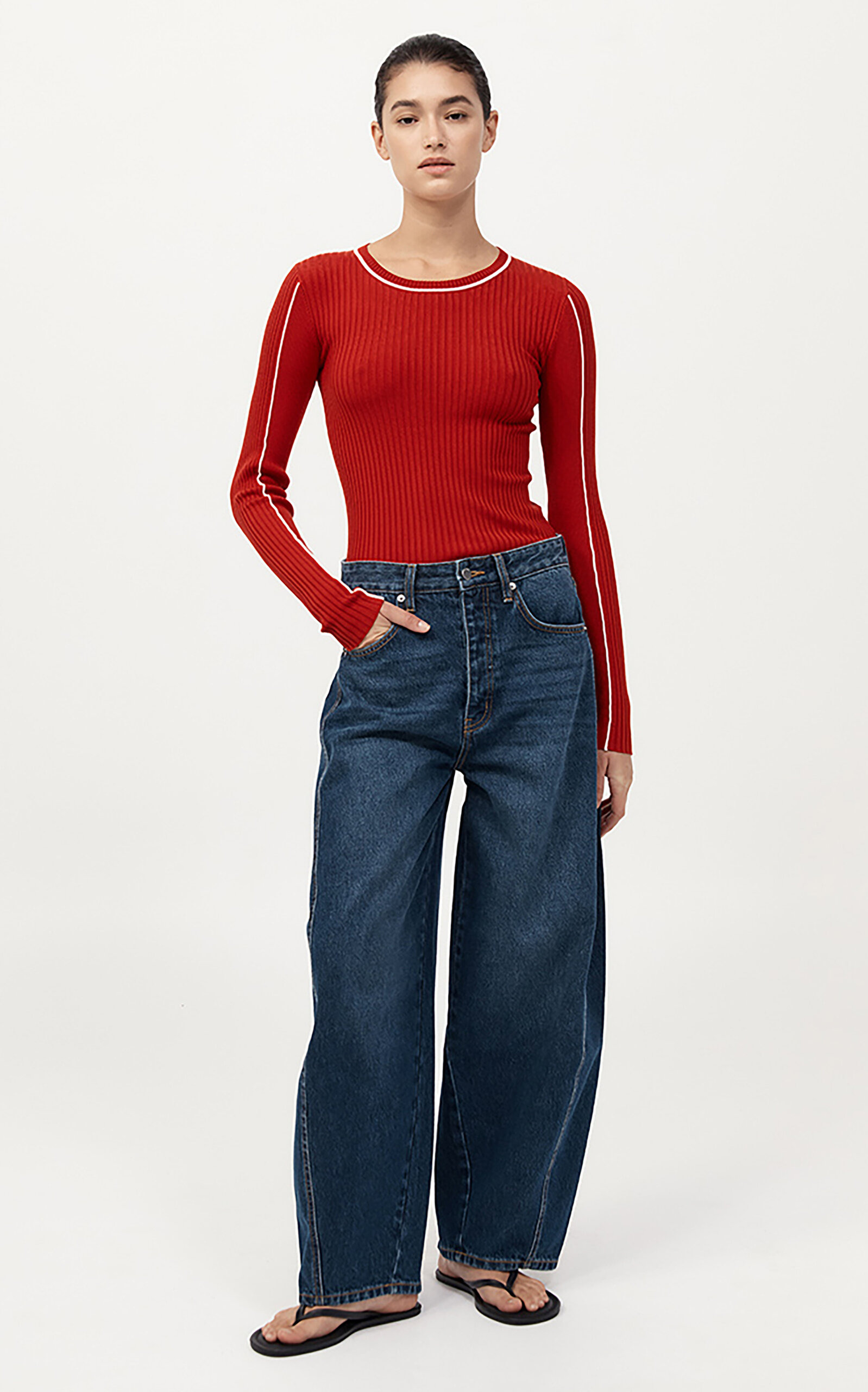 Fine Line Long-Sleeve Top red - 4
