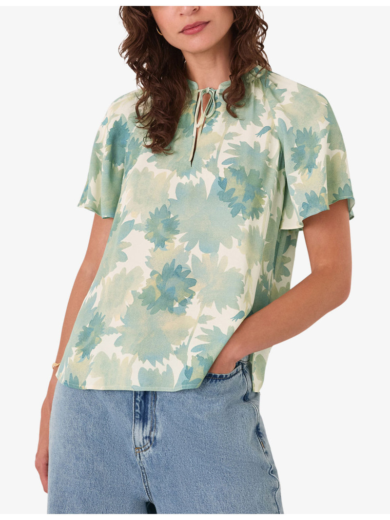 Tie-Neck Floral-Print Woven Blouse 3