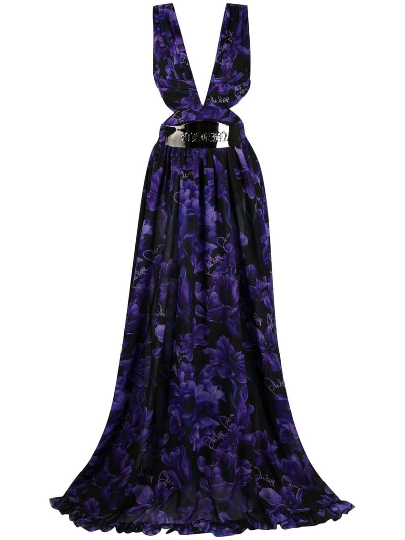 floral-print chiffon maxi dress 1