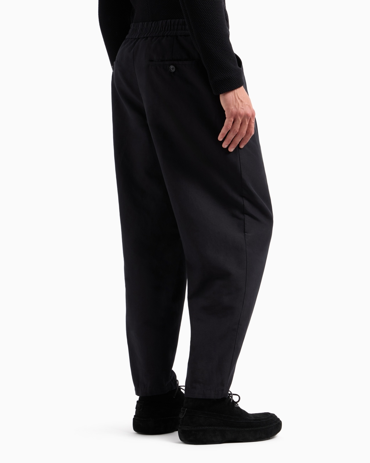SINGLE-PLEAT COTTON AND LINEN TROUSERS - 3