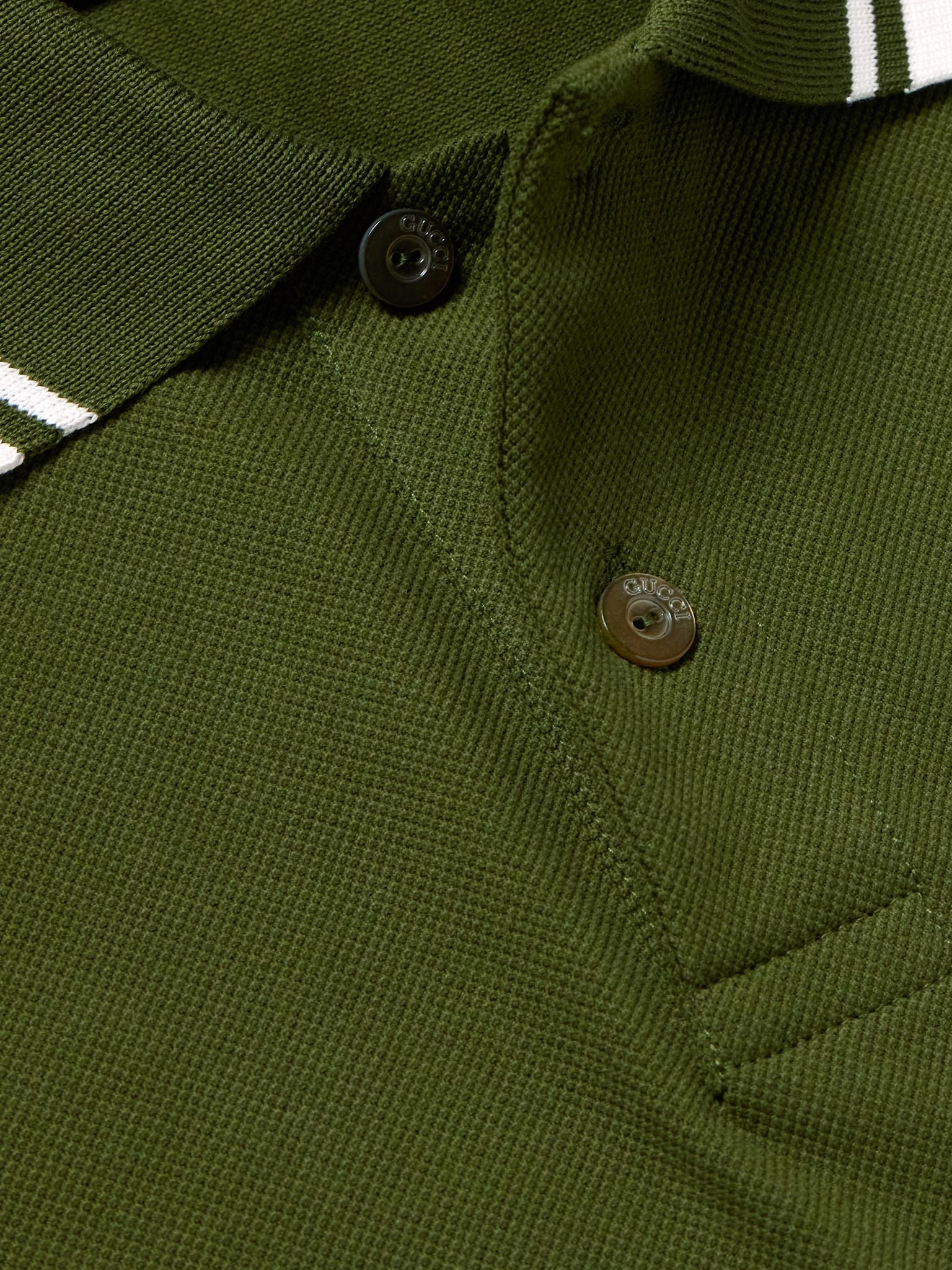 Lido Logo-Embroidered Stretch-Cotton Piqué Polo Shirt Forest green - 4