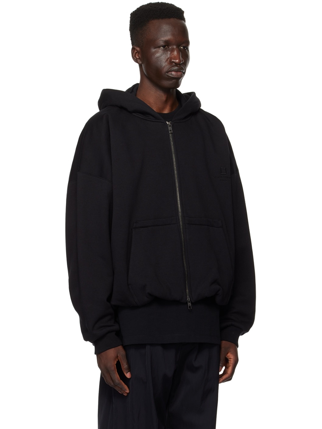 Black Drawstring Hoodie - 2