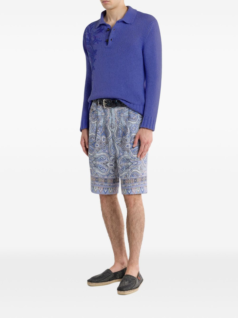 Etro floral-embroidered polo shirt outlook