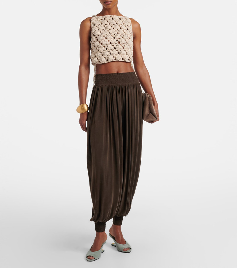 Balmain Shirred jersey balloon pants outlook
