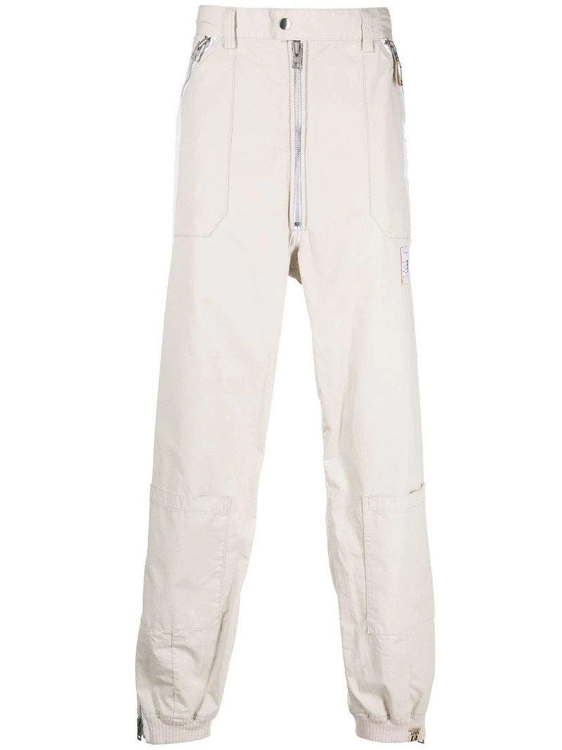 side stripe-detail straight-leg trousers 1
