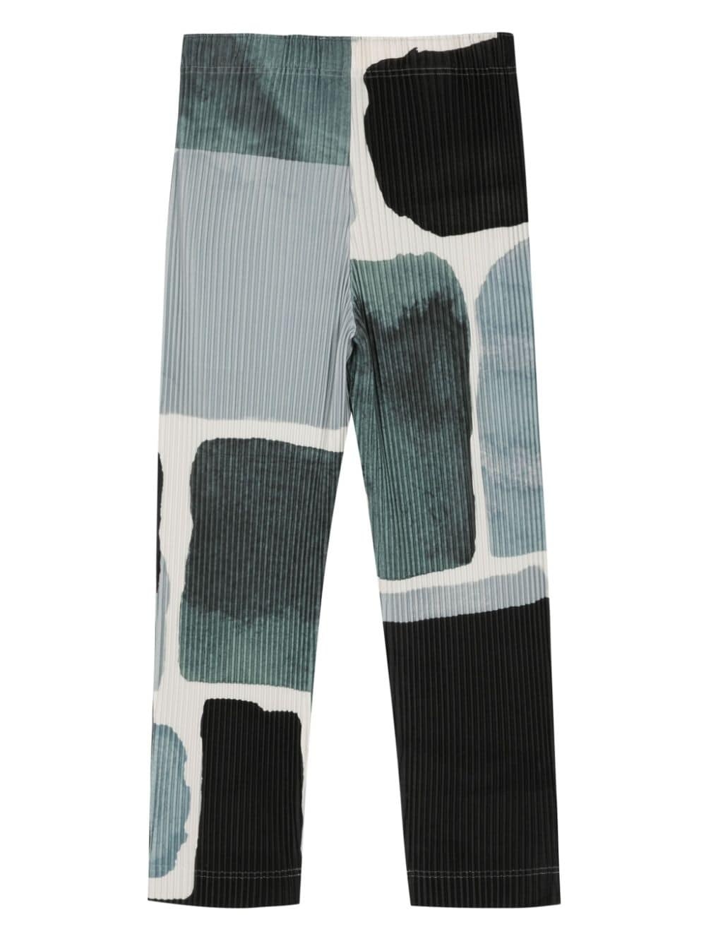 abstract-print plissé trousers - 2