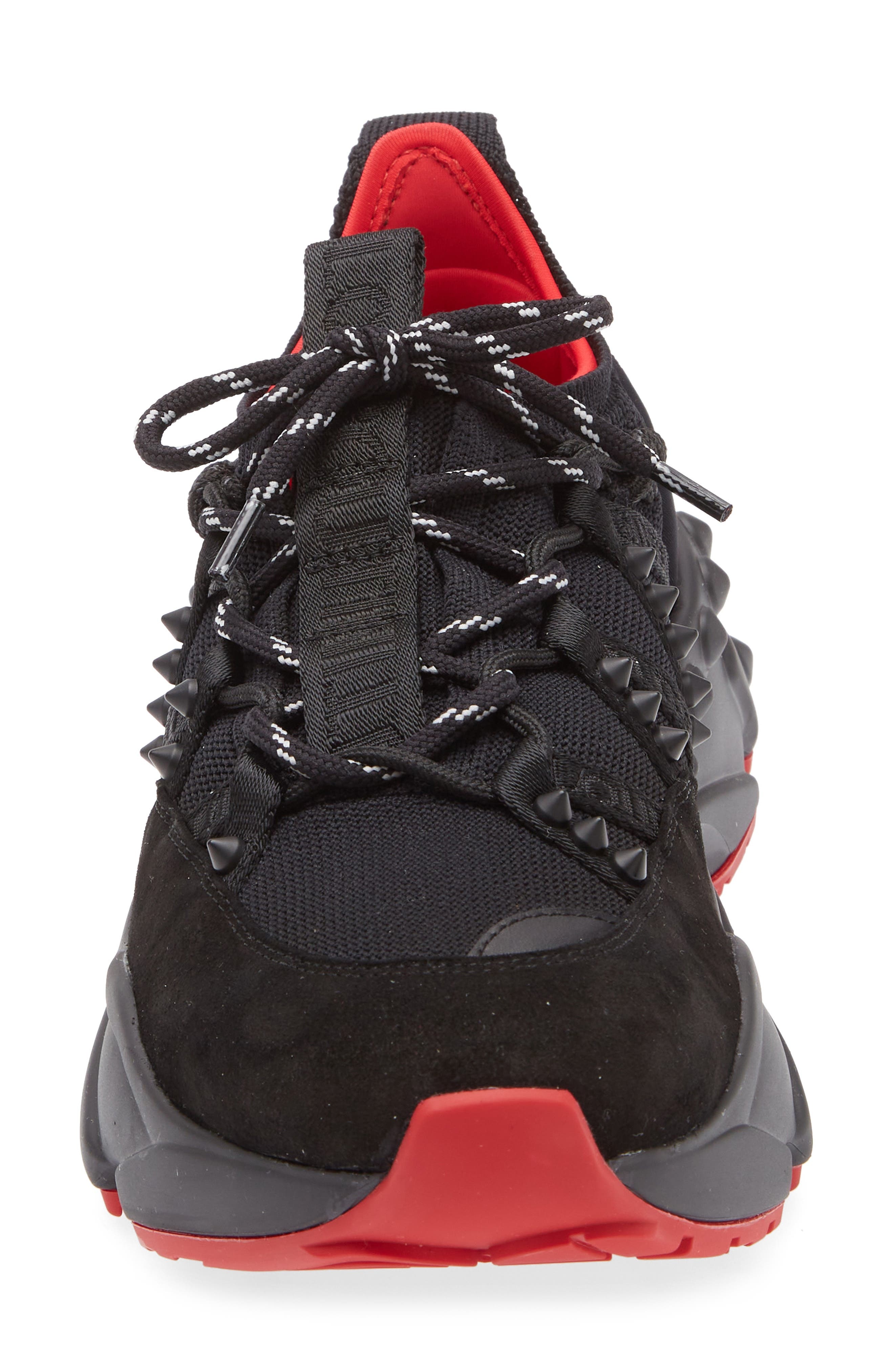 Christian Louboutin Trailnrun Spike Sneaker in Black at Nordstrom - 4