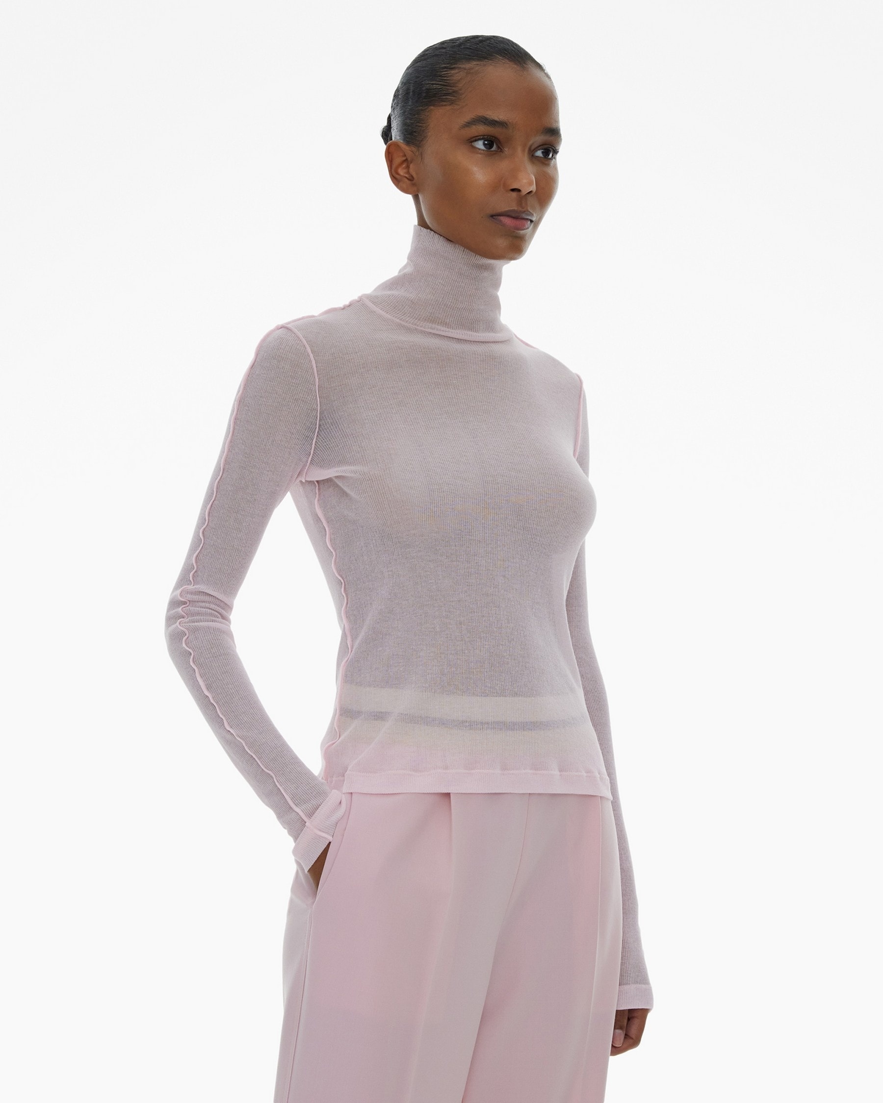 SHEER TURTLENECK TEE - 5