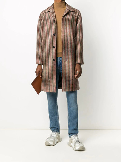 Sandro check single-breasted coat outlook