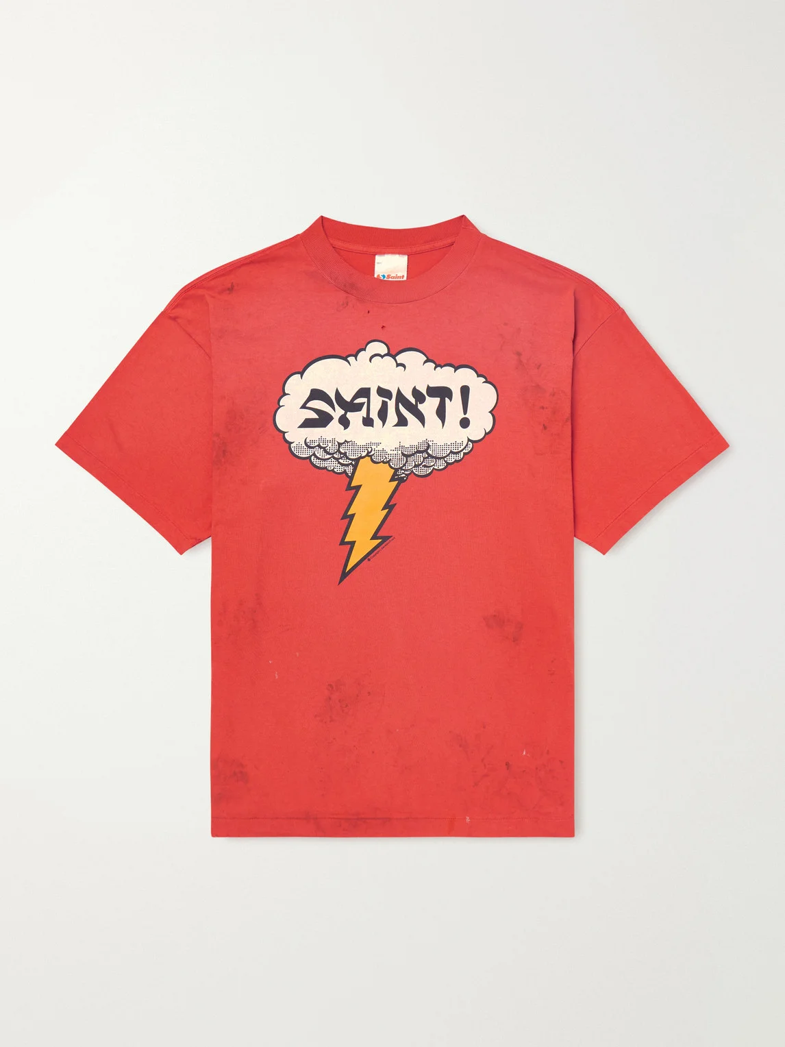 Distressed Logo-Print Cotton-Jersey T-Shirt - 1