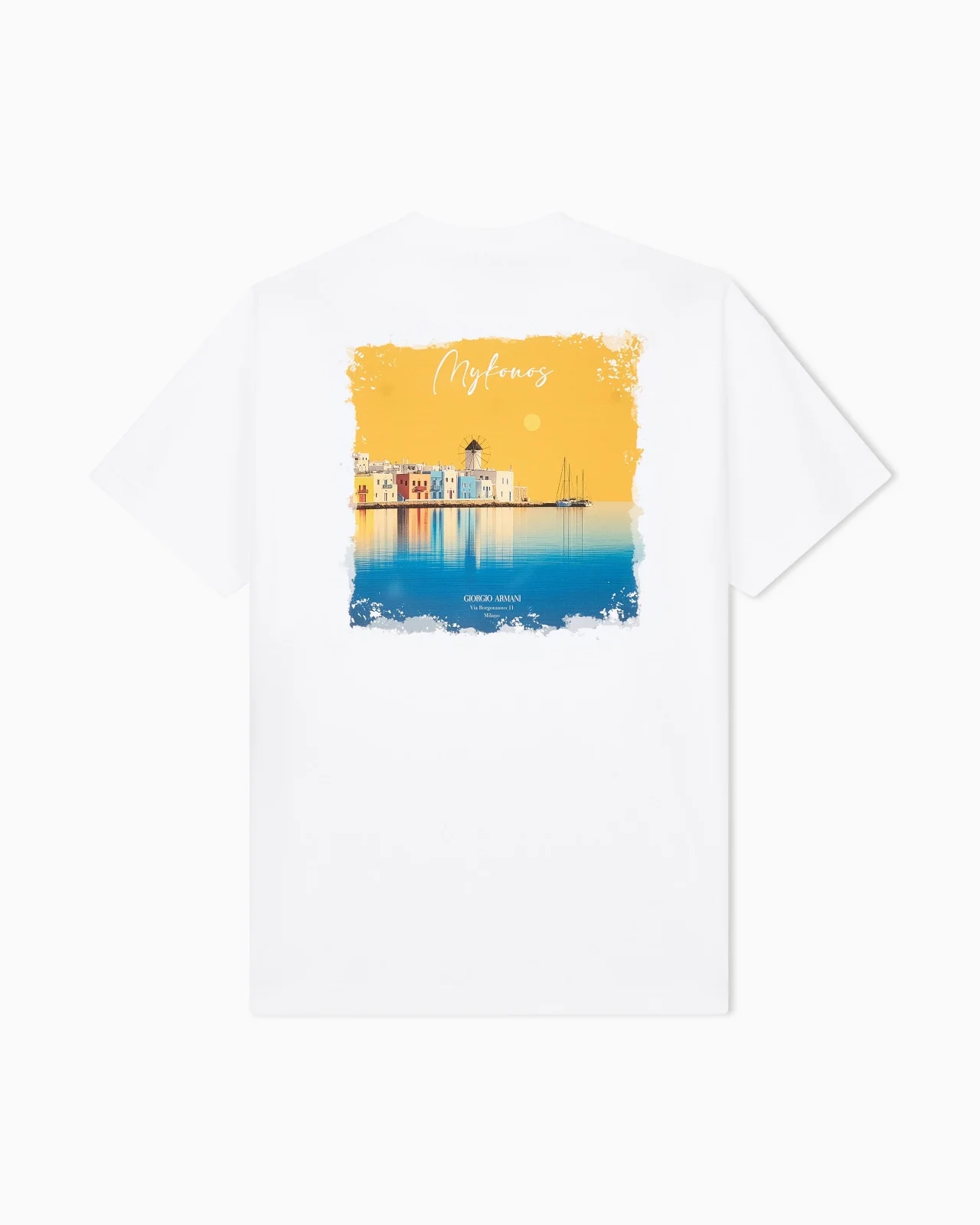 COTTON INTERLOCK JERSEY T-SHIRT WITH PRINT ON THE BACK - 1
