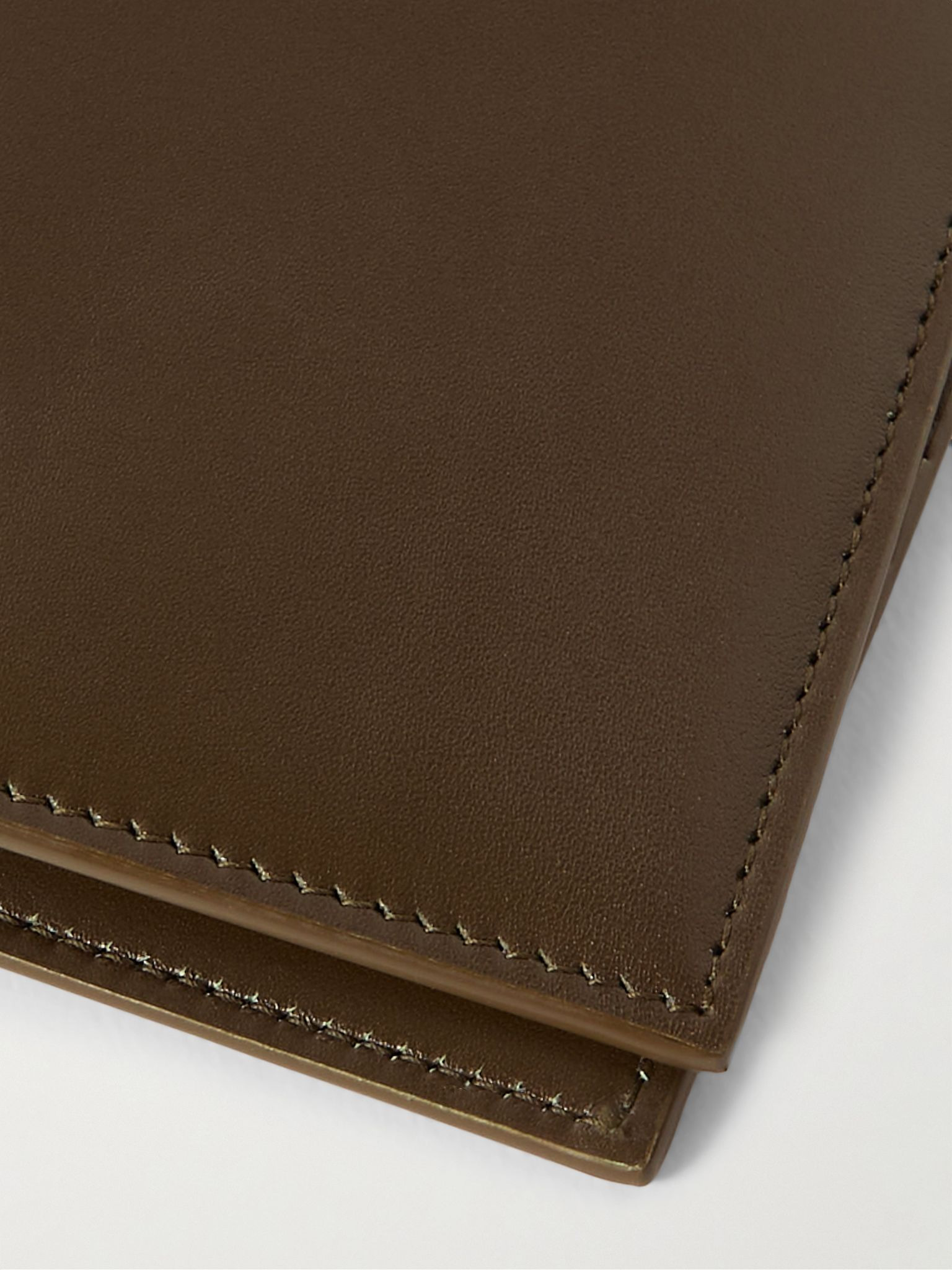 Logo-Print Leather Billfold Wallet Dark green - 3