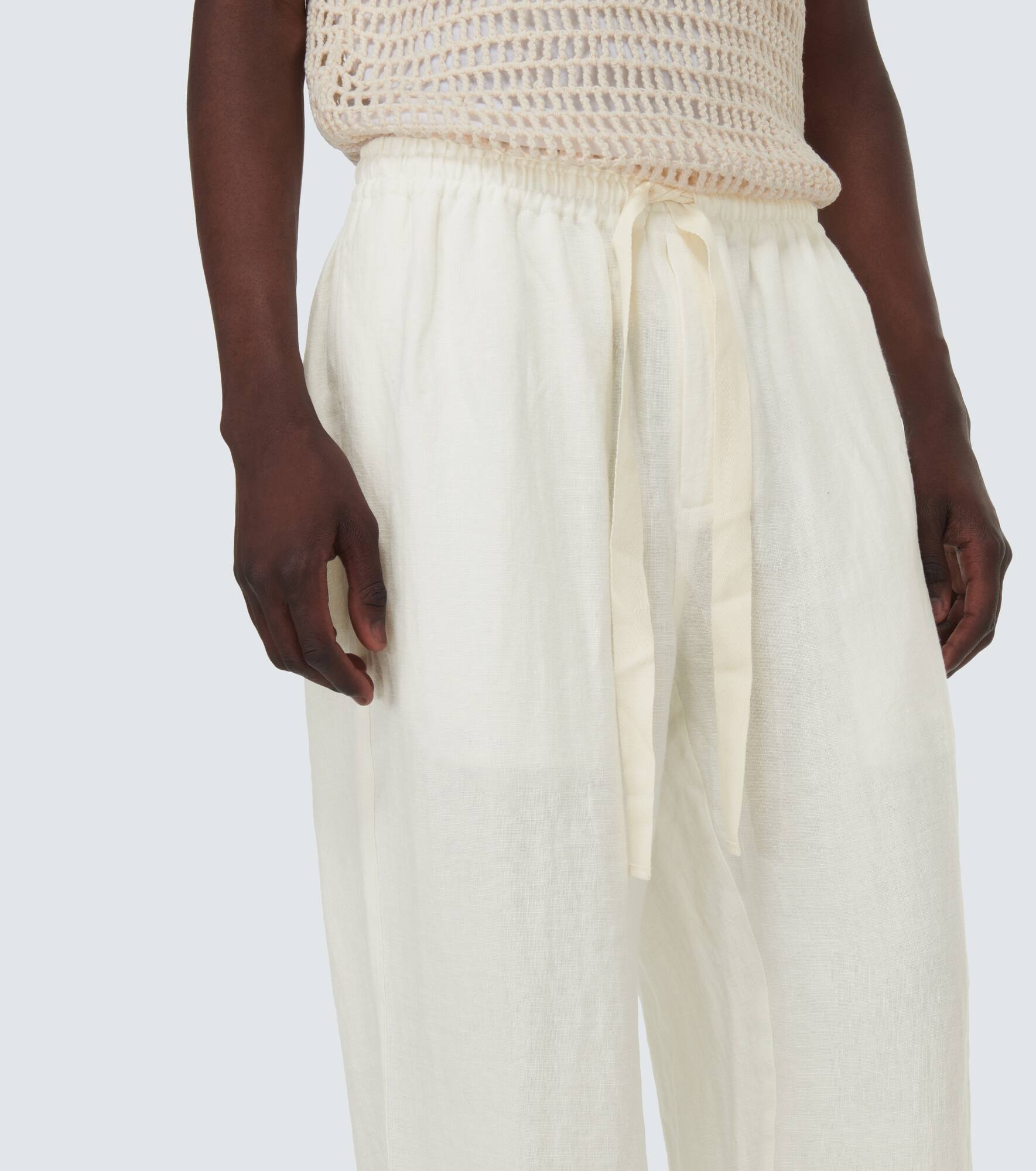Linen wide-leg pants - 5