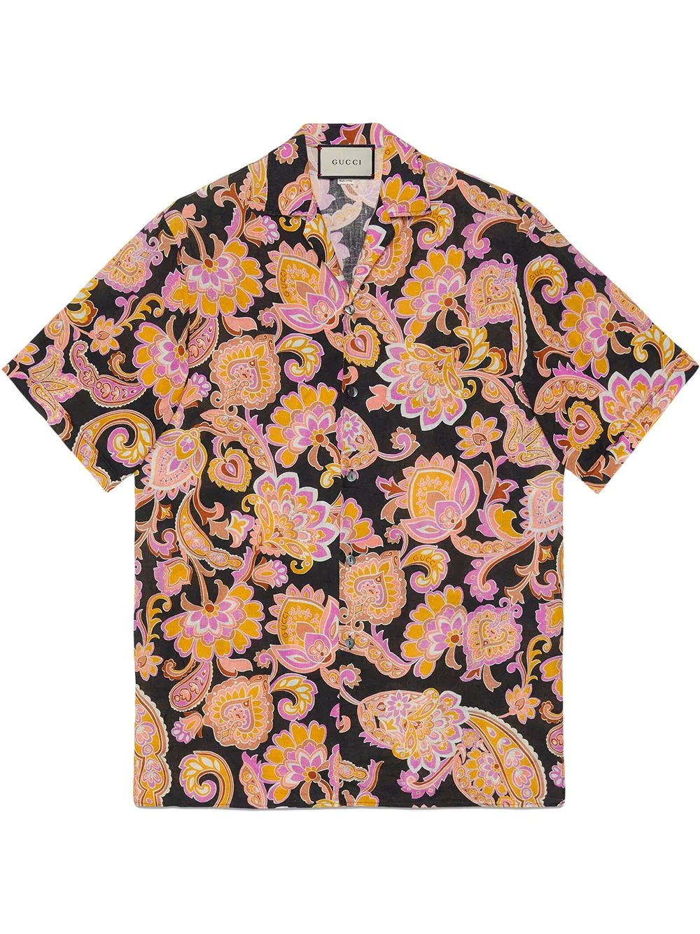 paisley-print short-sleeved shirt - 1