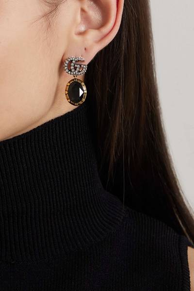 GUCCI Gold-tone and crystal earrings outlook