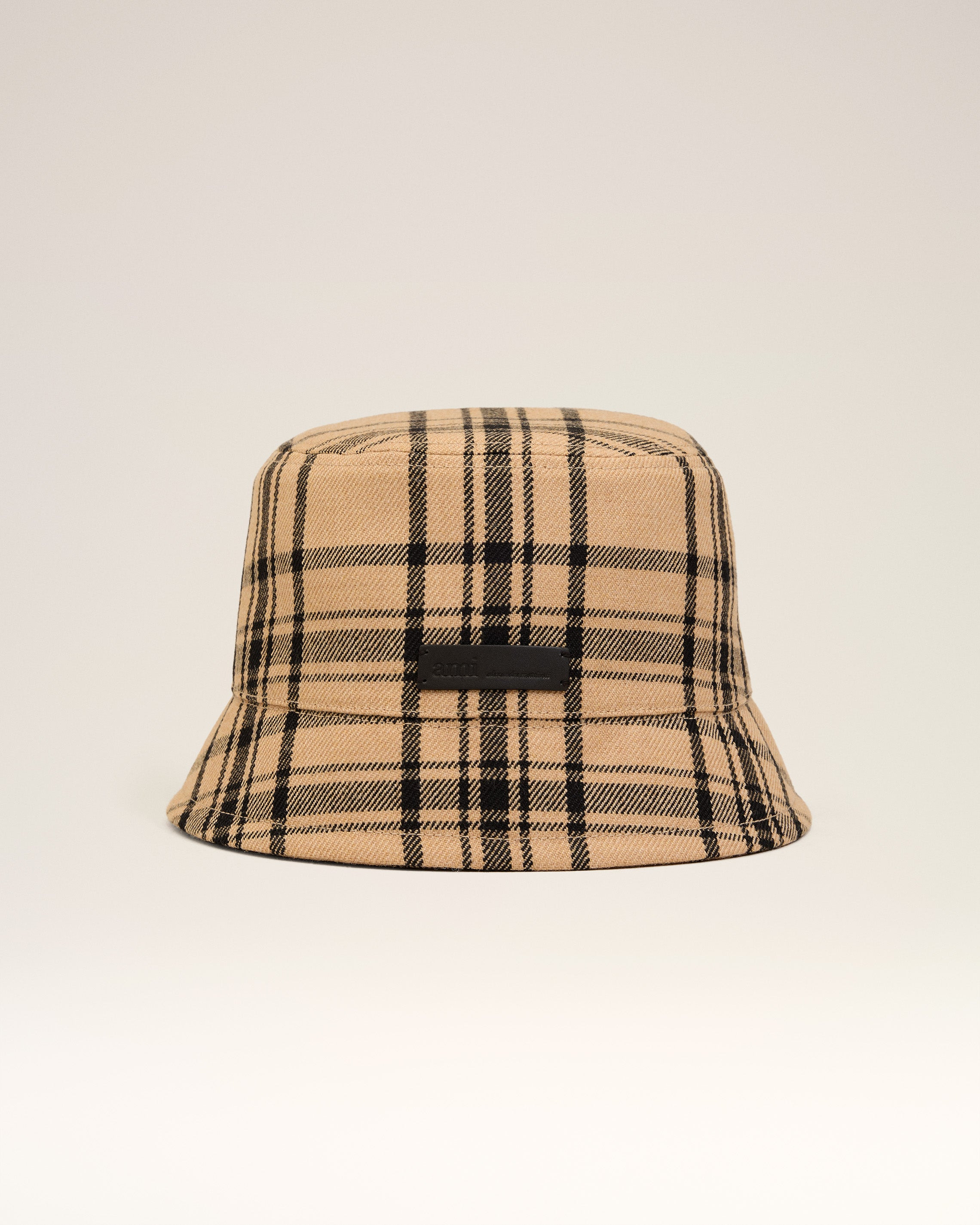 BROWN WOOL CHECKED  BUCKET HAT - 11