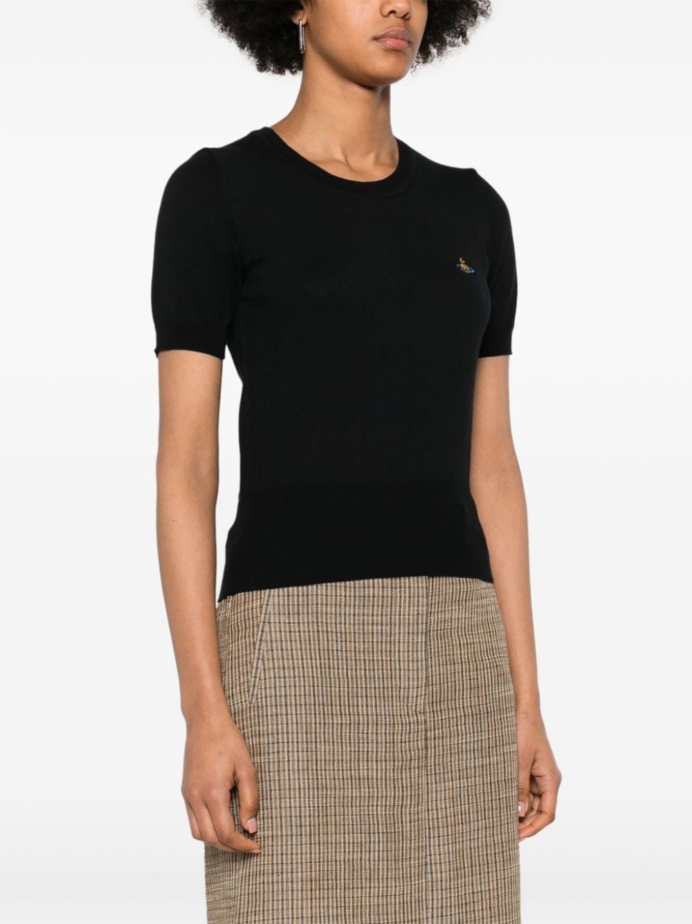 Orb-embroidered knitted T-shirt - 3