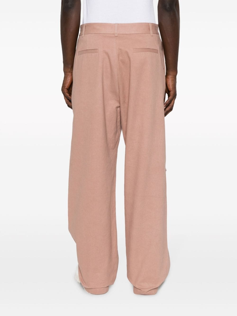 metallic ripped cotton trousers - 4