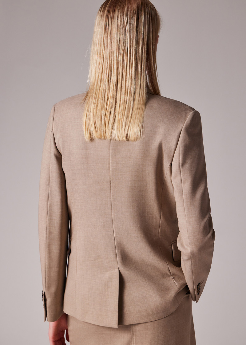 Women's A Suit To Travel In - Stone Wool Double Breasted Blazer 10