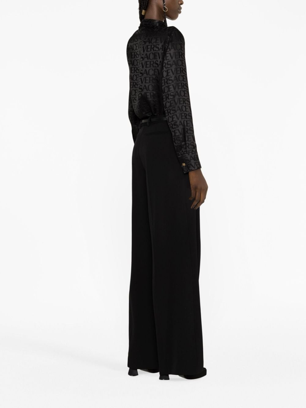 Versace Allover jacquard satin blouse - 3