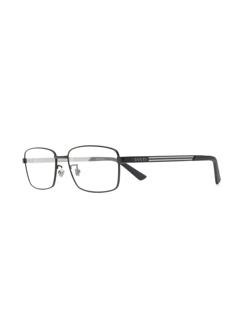 stripe detailing rectangular-frame glasses - 2