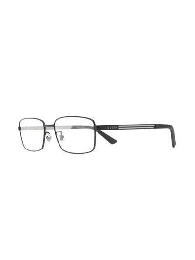 GUCCI stripe detailing rectangular-frame glasses outlook