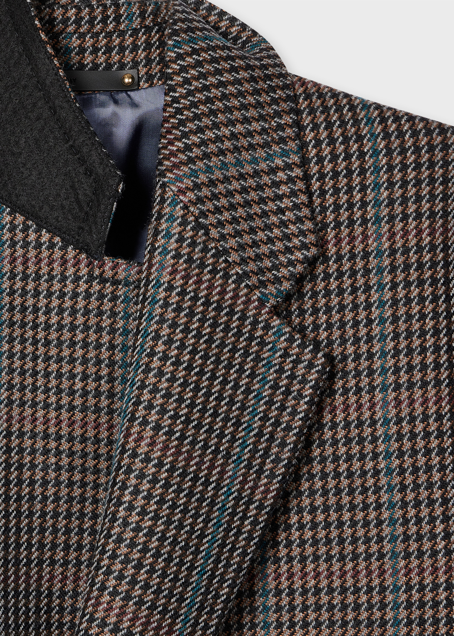 Brown Multi-Houndstooth Wool-Blend Overcoat - 4