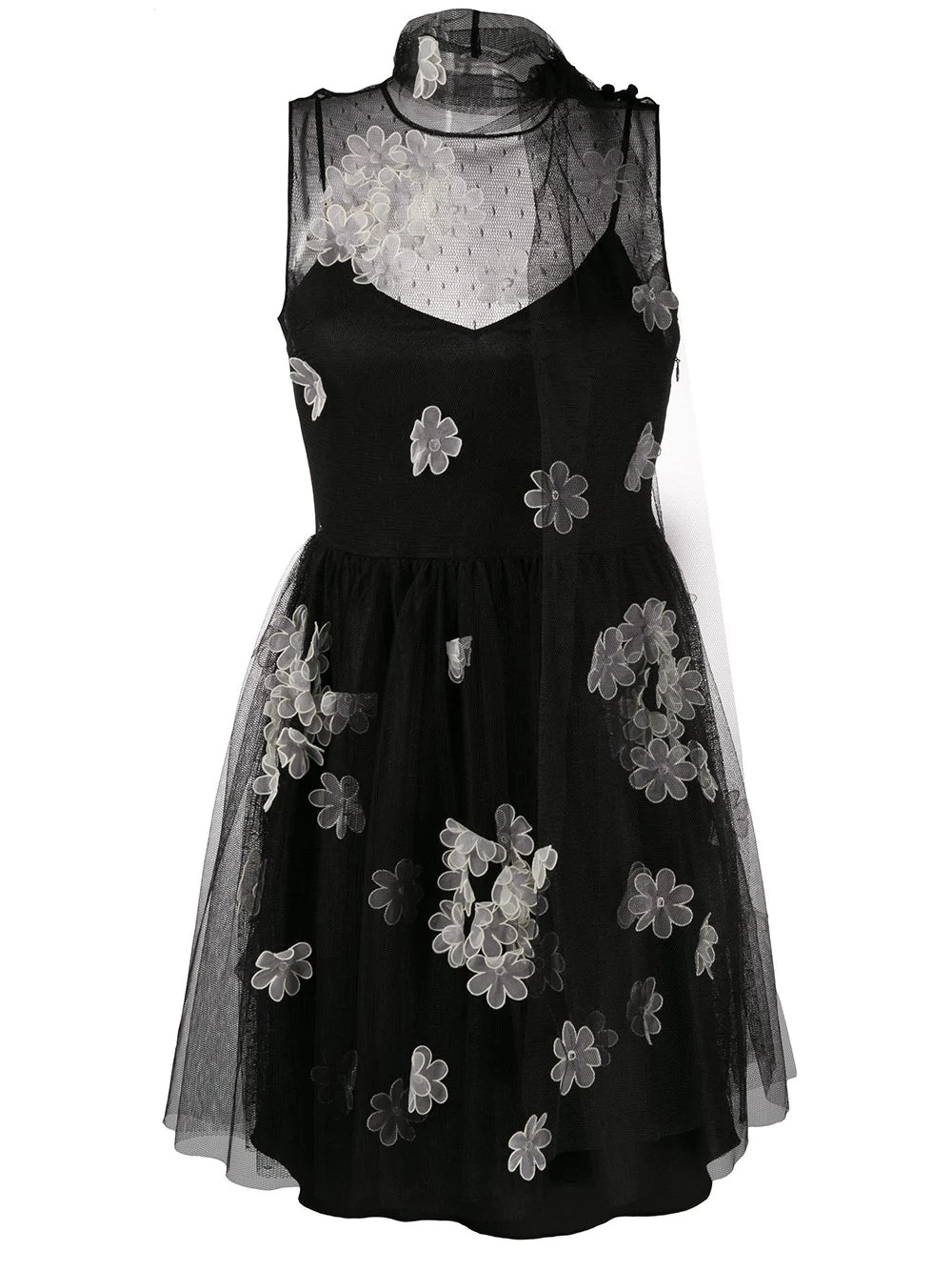 floral appliqué dress - 1